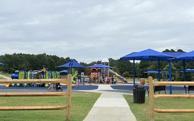 Newly renovated playground at Knightdale Station Park in NC